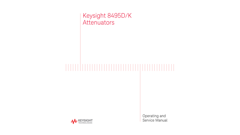 Keysight 8495K Attenuator Operating and Service Manual